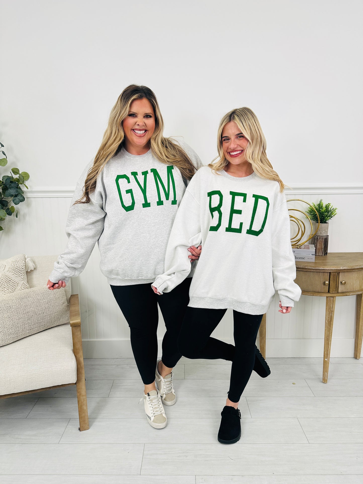 Gym and Bed Reversible Graphic Crewneck Sweatshirt