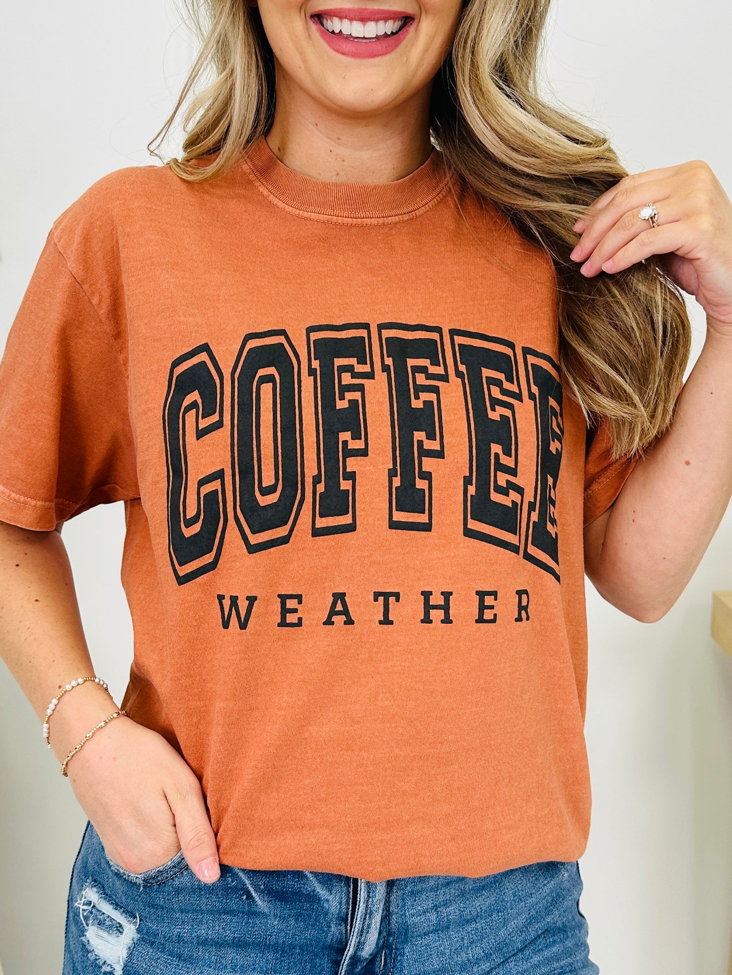 Coffee Weather Graphic Tee in Copper