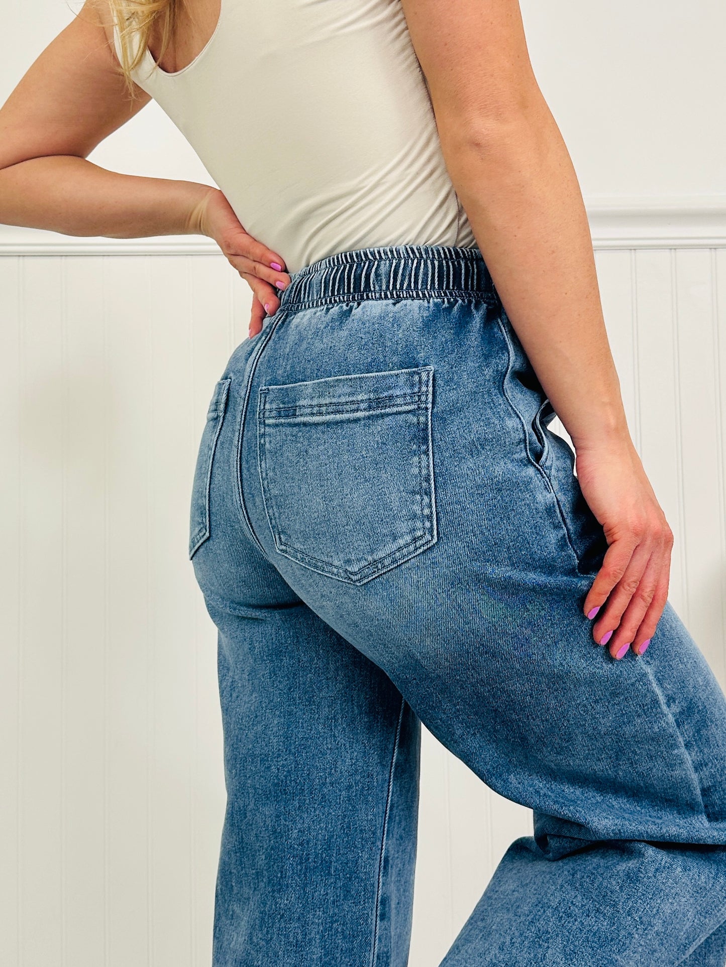 Stretch Your Limits Tummy Control Cropped Wide Leg Jeans