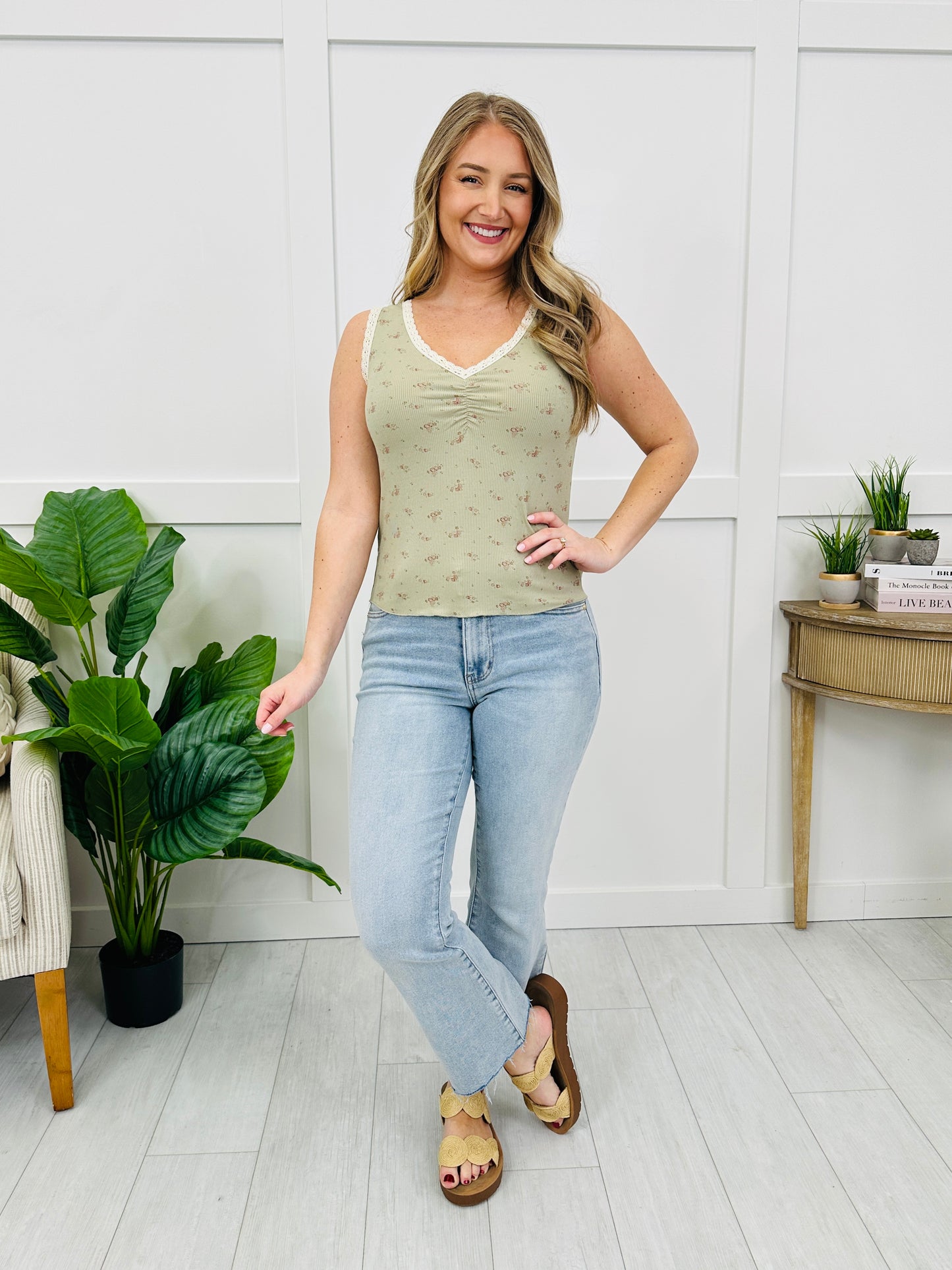 On Everyone’s Mind Tank Top In Sage