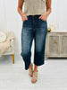 Judy Blue Lose Control Tummy Control Cropped Wide Leg Jeans in Reg/Curvy