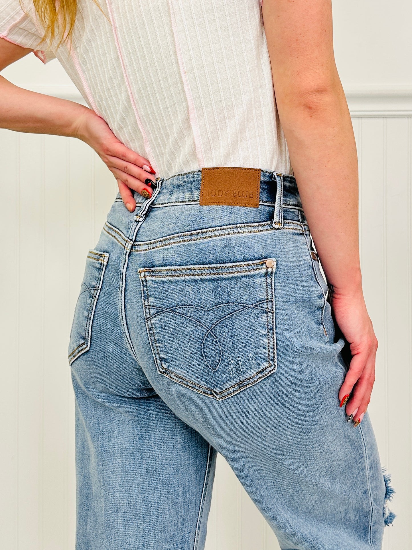 Judy Blue Spring Fling Boyfriend Jeans