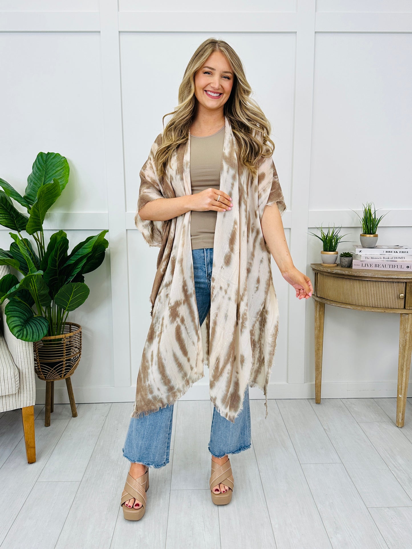 Coastal Drift Kimono in Mauve