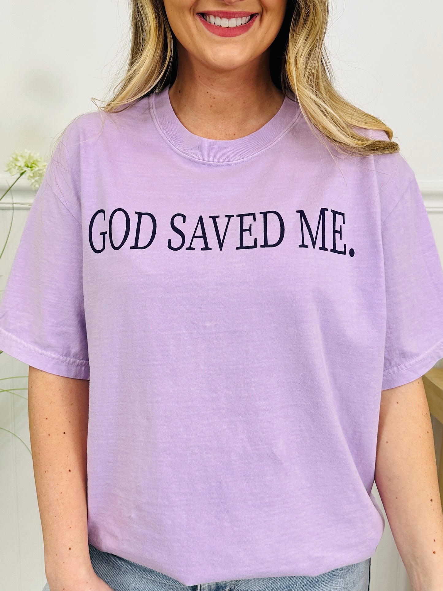 God Saved Me Graphic Tee in Multiple Colors