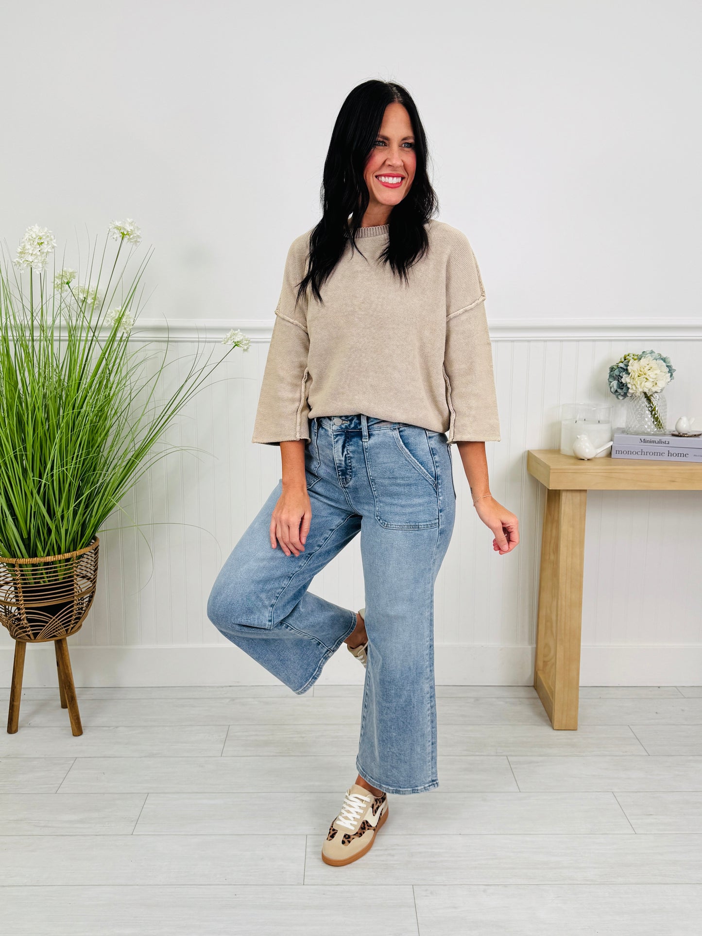 Style Standard Tummy Control Cropped Wide Leg Jeans In Multiple Inseams