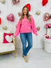 Ever After Pearl Sweater in Hot Pink