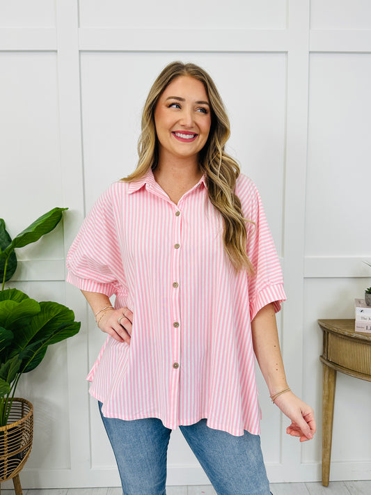 Linear Lounge Top In Dk Pink