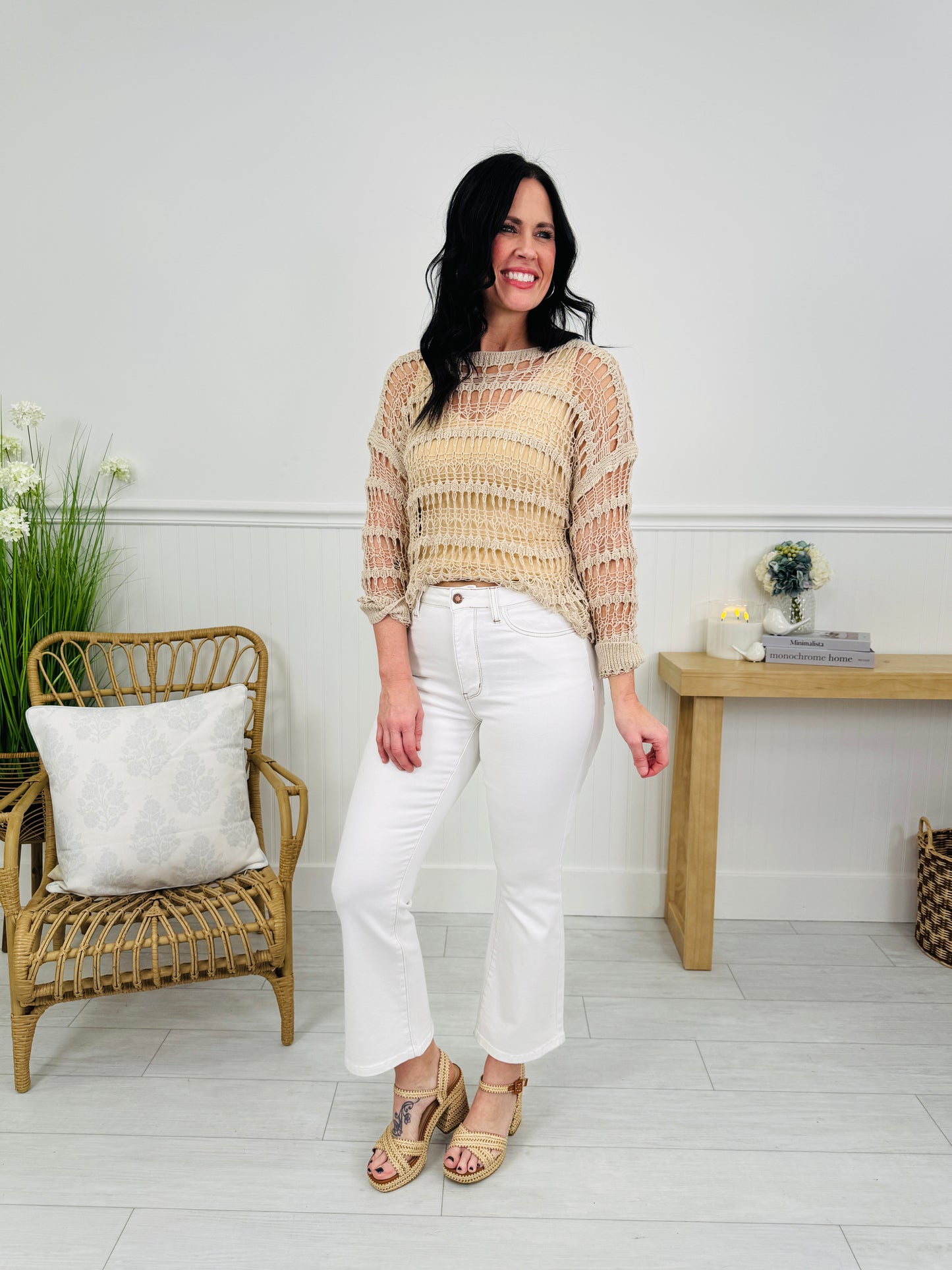 Judy Blue White Wash Kick Flare Jeans