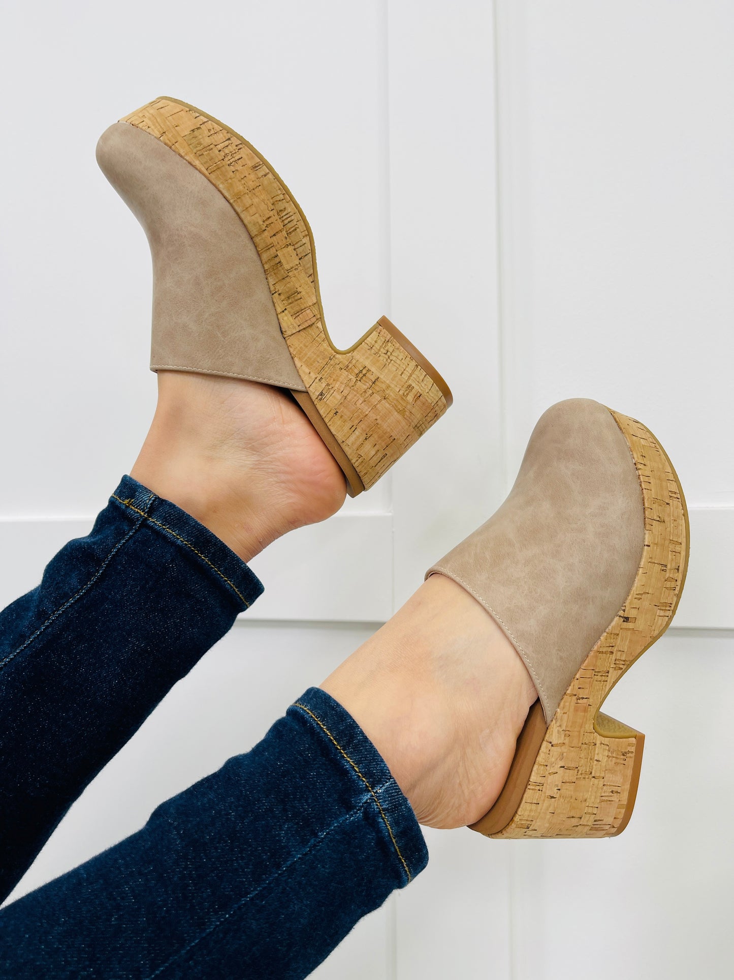 Boho Block Clogs In Taupe