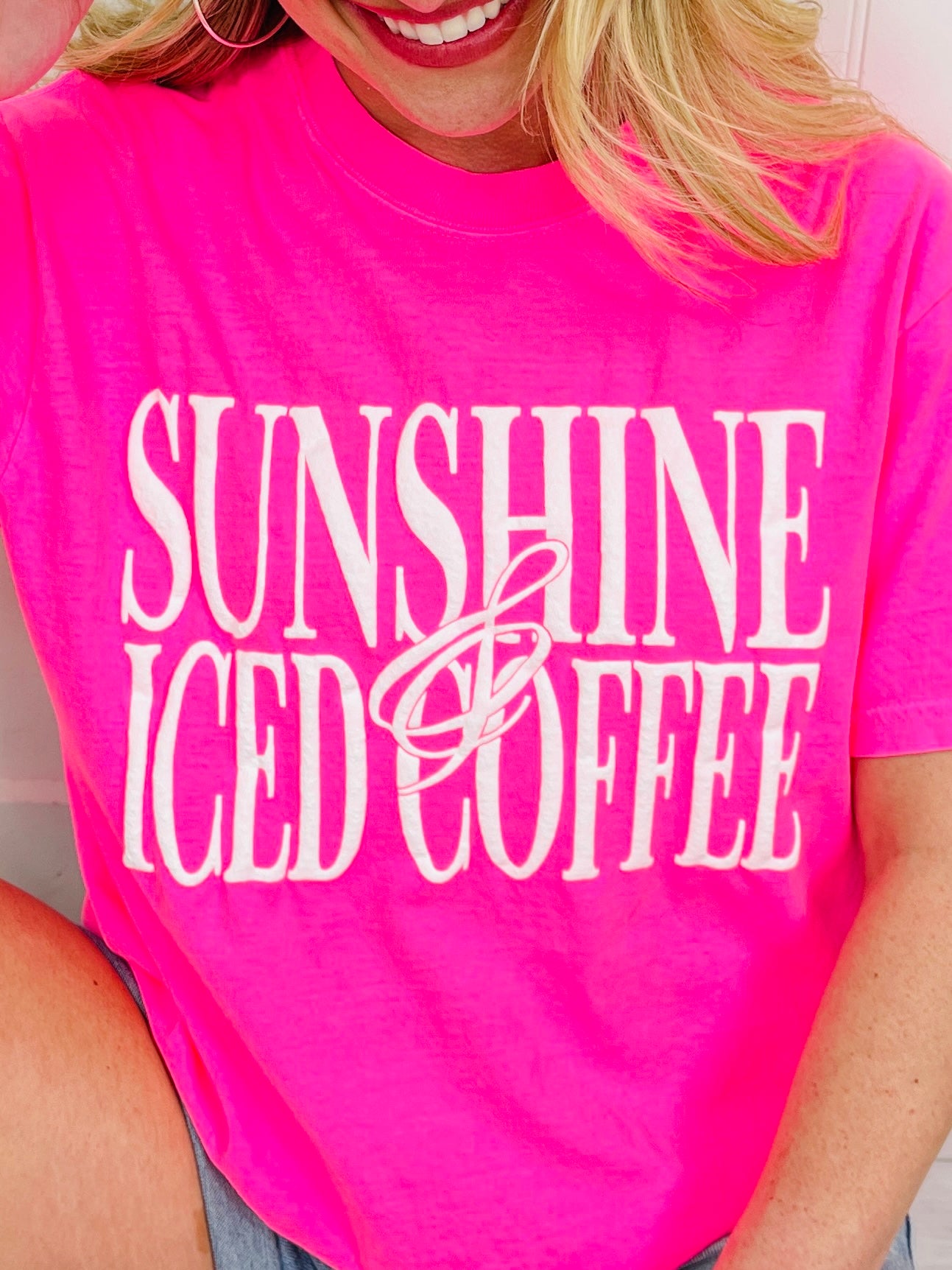 Sunshine And Iced Coffee Graphic Tee in Multiple Colors