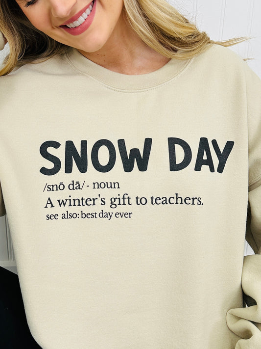 Teacher Snow Day Graphic Crewneck Sweatshirt