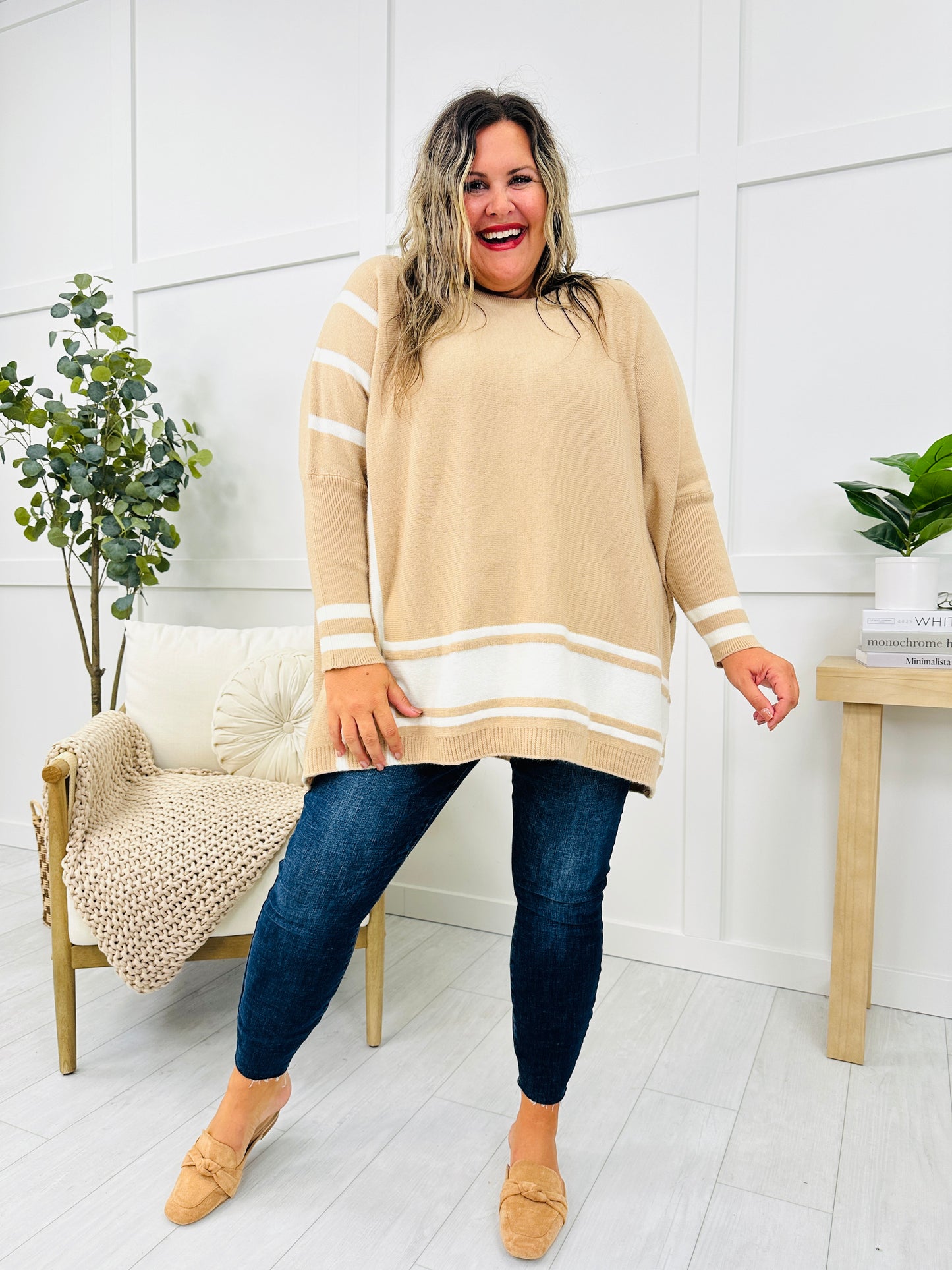 Evening Elegance Sweater In Oatmeal