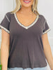 Simple Moments Top in Charcoal