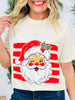 Striped Santa Graphic Tee