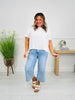 Basic in The Best Way Tummy Control Cropped Wide Leg Jeans