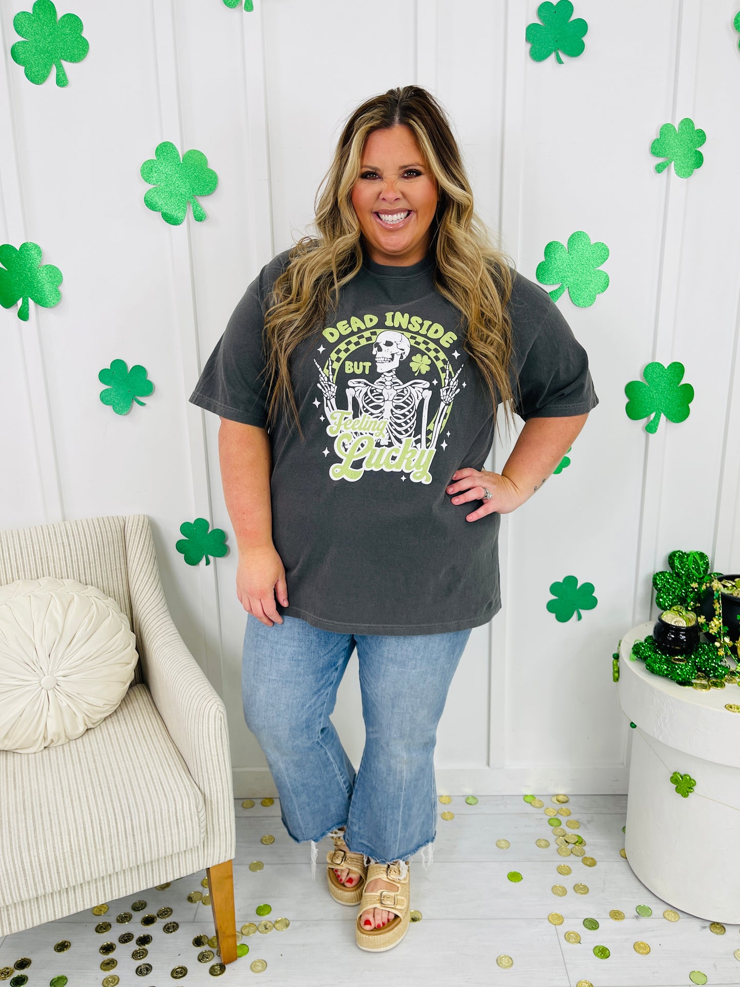 Dead Inside But Feeling Lucky Graphic Tee