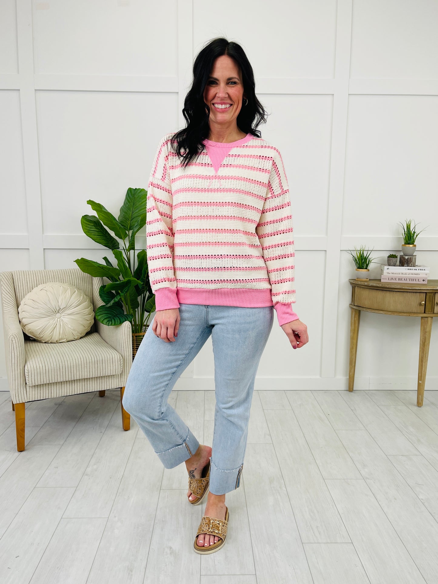 Rosy Ripples Sweater