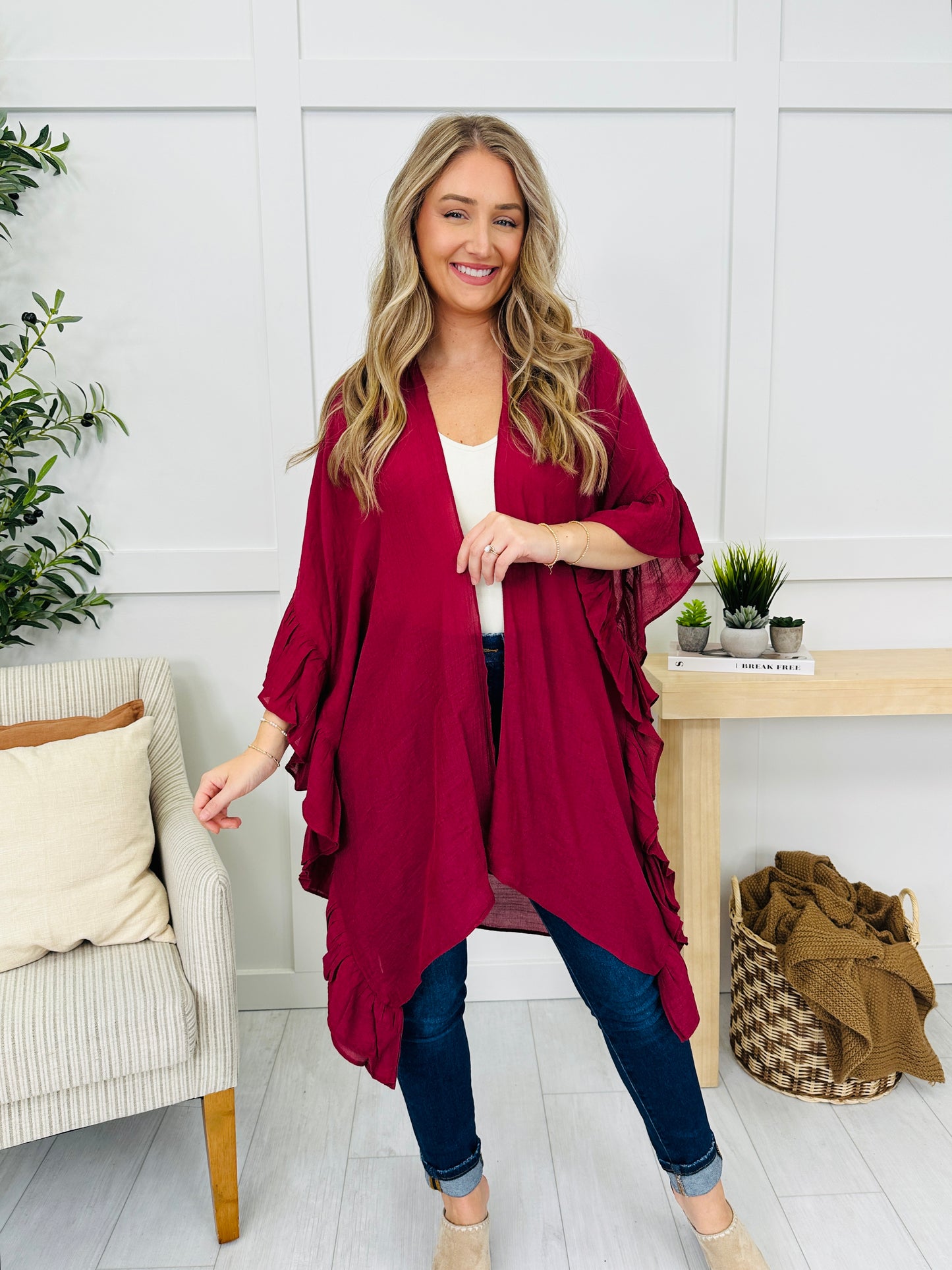 Sunday Sway Cardigan in Maroon