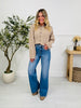 Studded & Styled Tummy Control Wide Leg Jeans