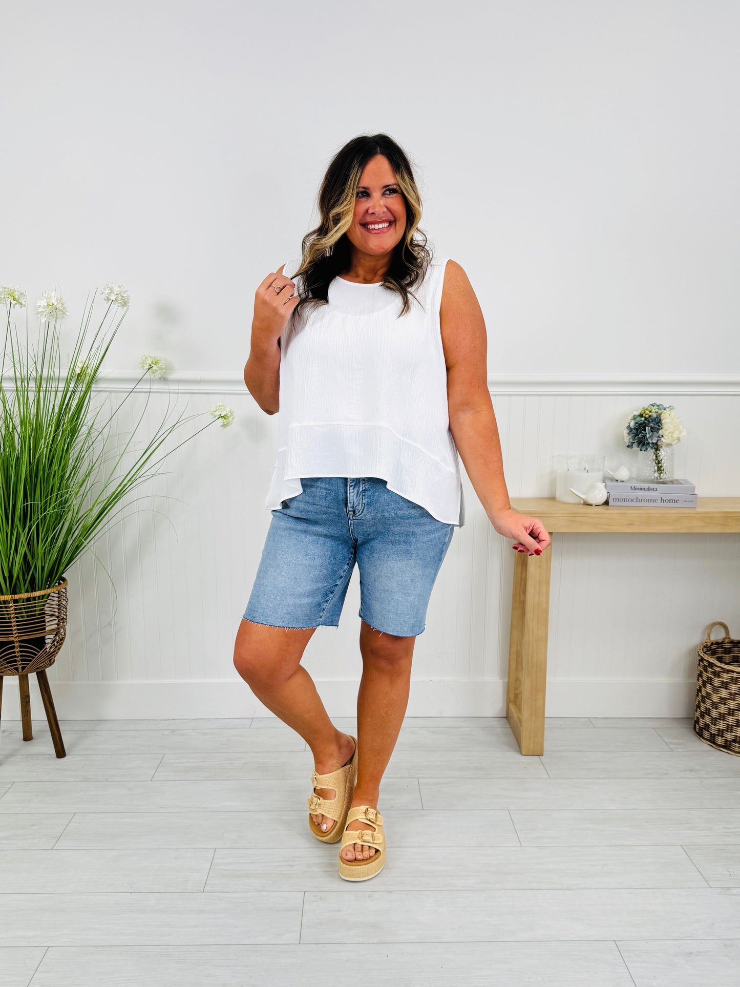 Meet Me In The Middle Tummy Control Mid Thigh Shorts