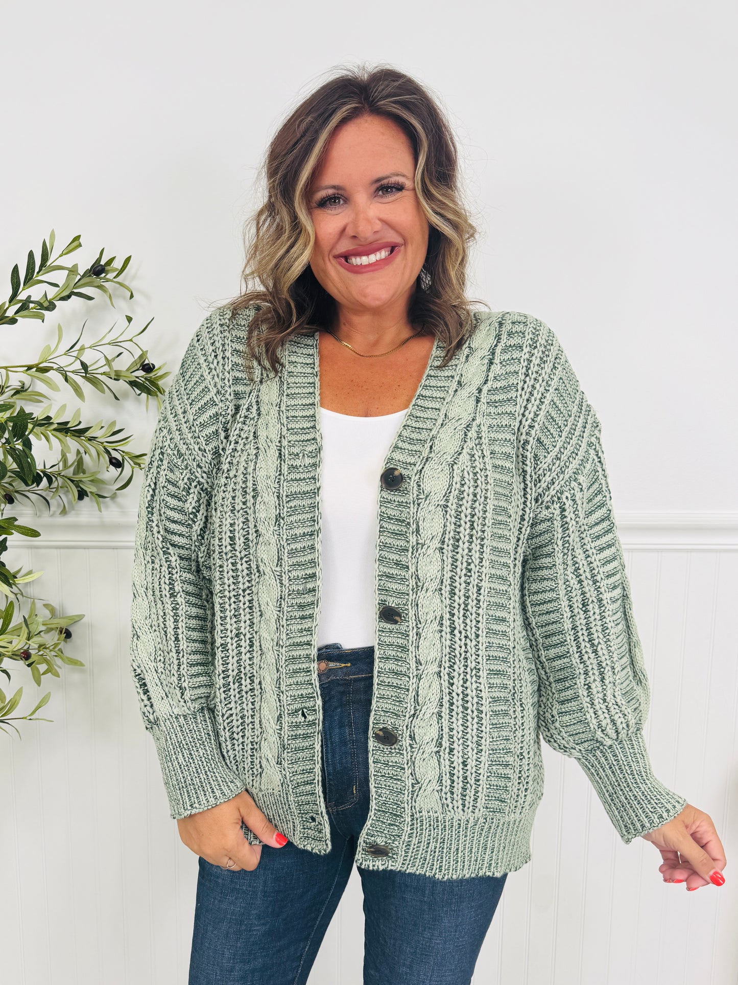 Comfort Calling Cardigan In Olive