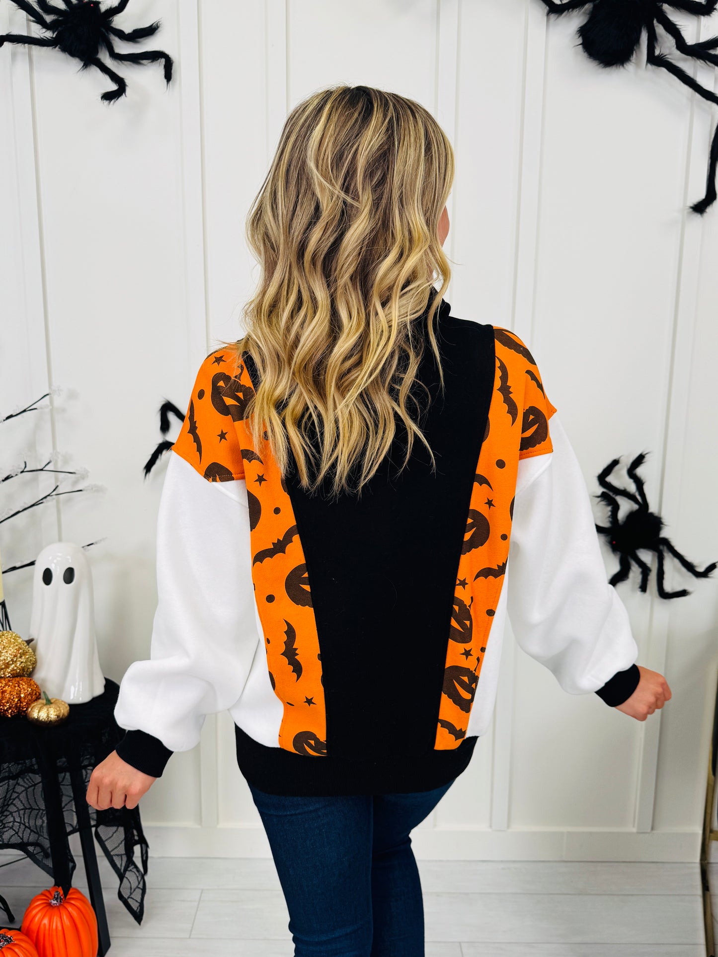 Halloween Happenings Pullover In Pumpkin Print