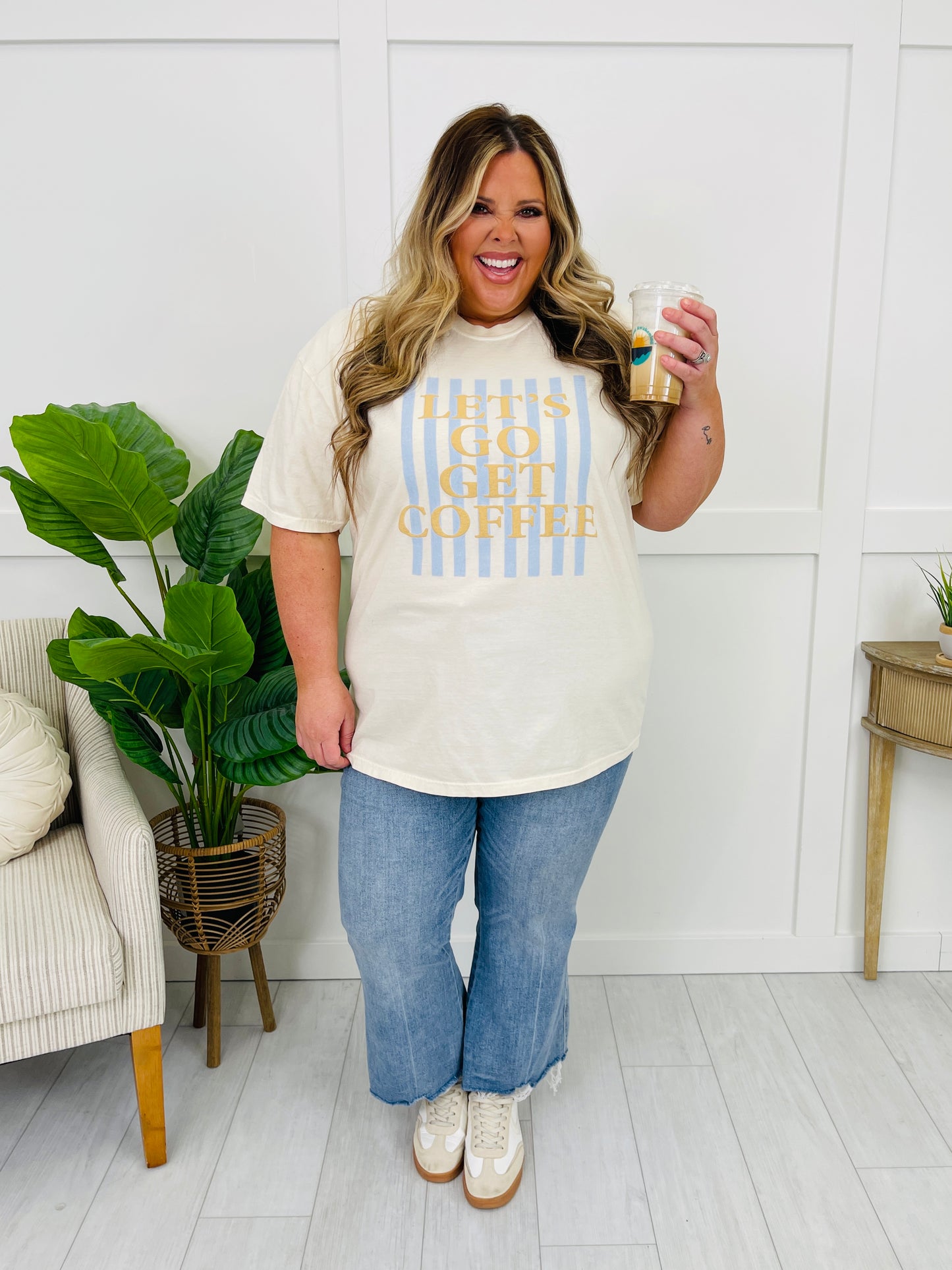 Let's Go Get Coffee Graphic Tee in Multiple Colors