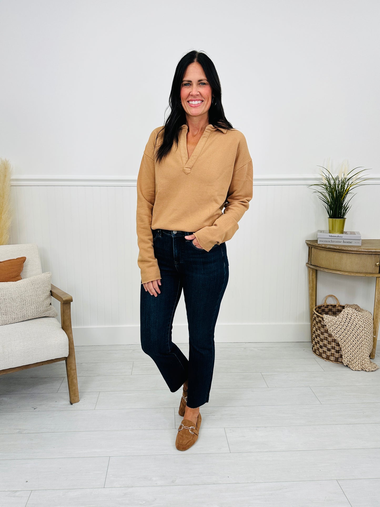 Feeling Fall Cropped Straight Tummy Control Jeans