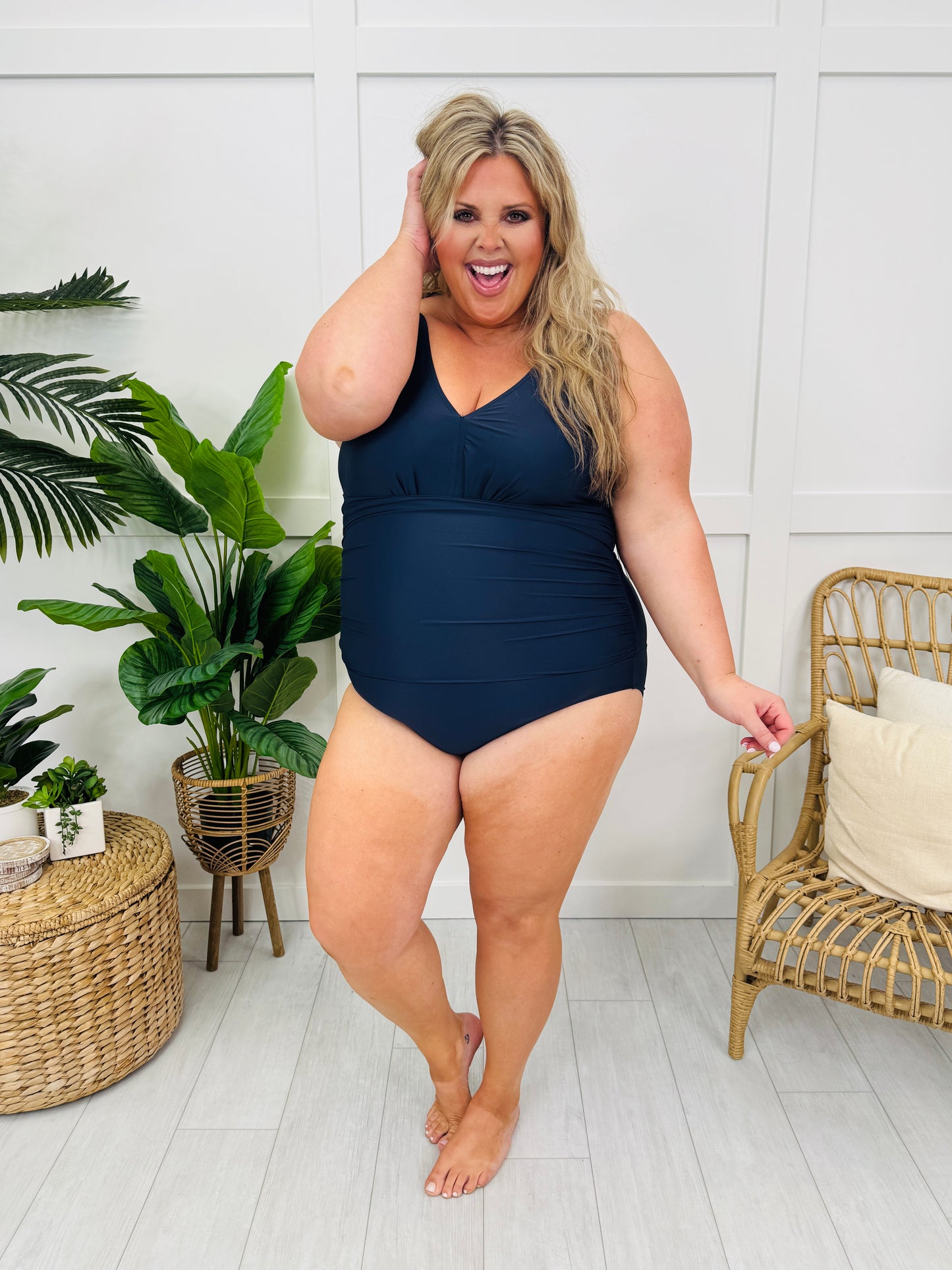 The Kelsey Tummy Control One Piece In Navy