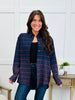 Night Out Plaid Top In Navy