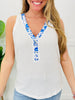 Petal Lined Tank Top In Off White