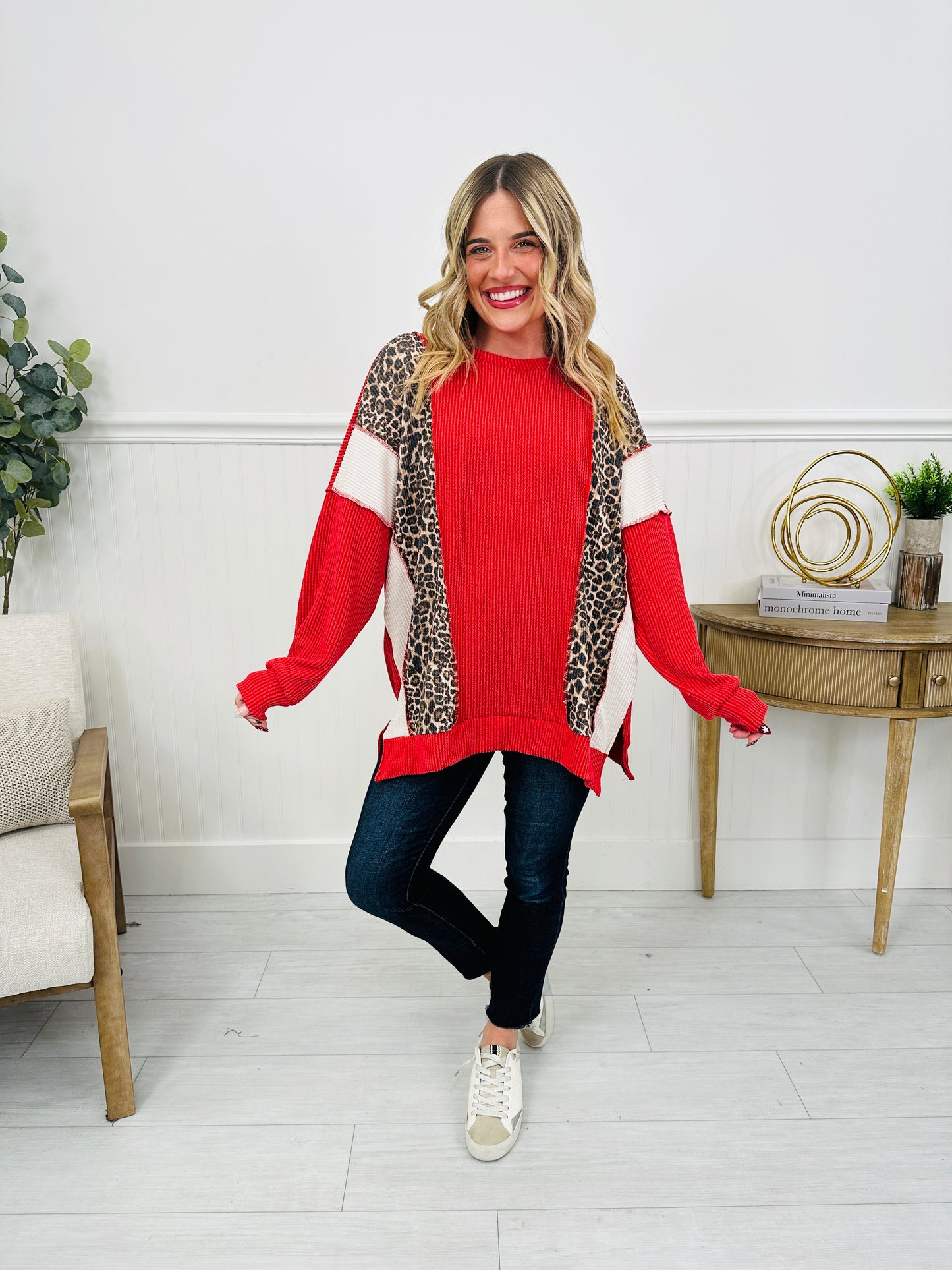 Leopard Love Raised Rib Top In Multiple Colors