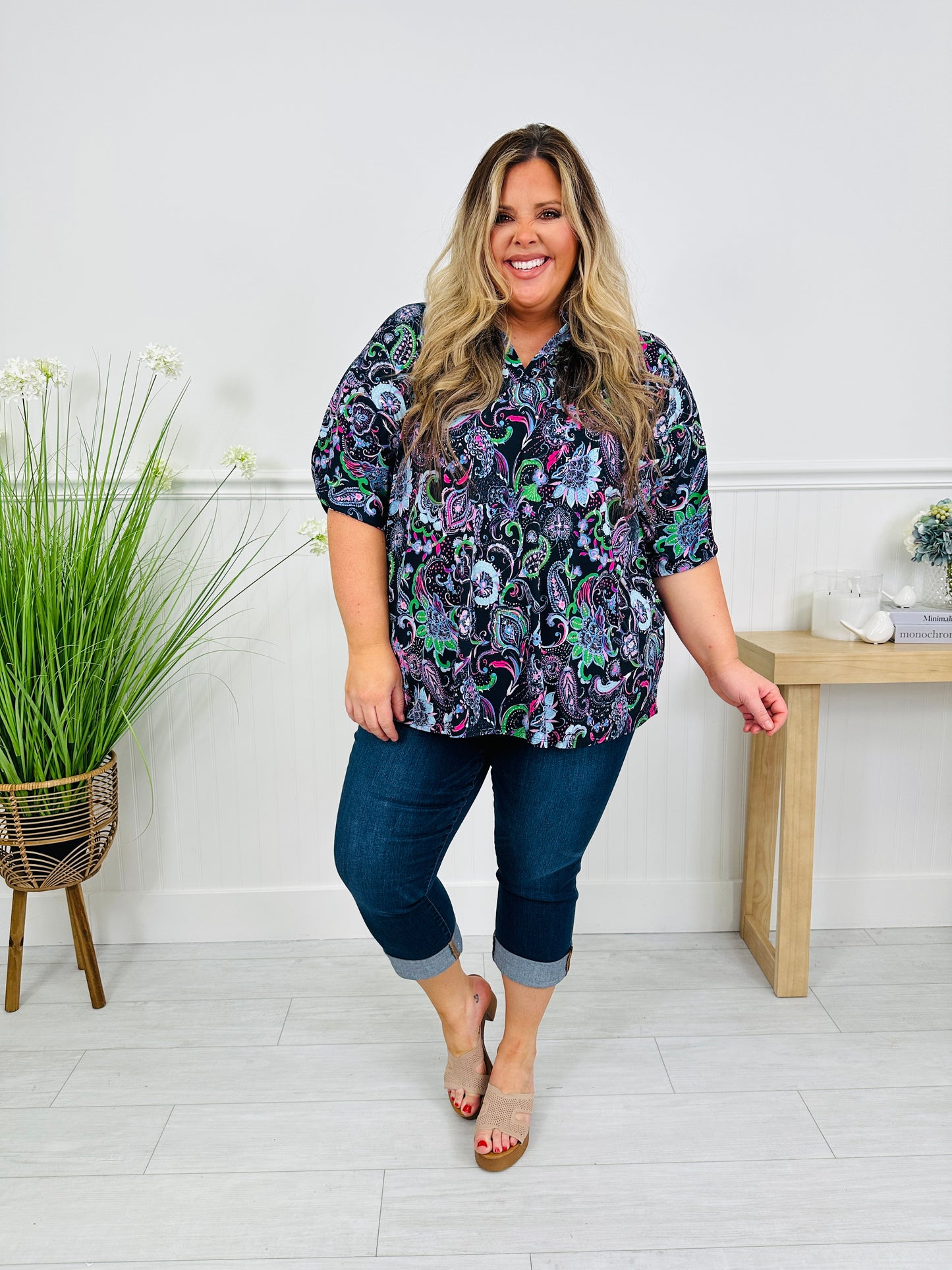 Radiate Sunshine Top in Clearwater Print