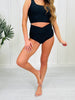 Ultra High Waisted V-Cut Swim Bottoms In Black
