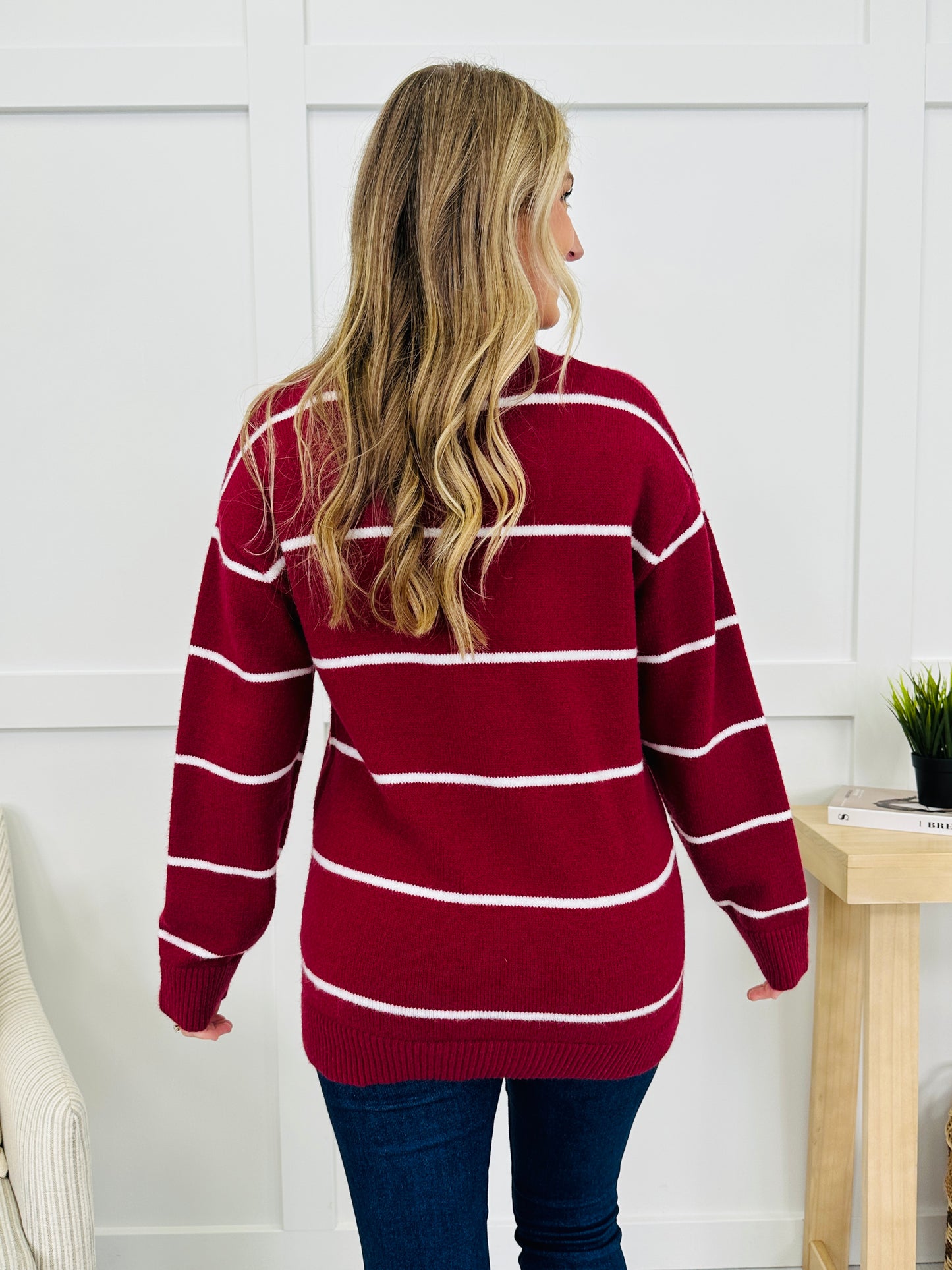 Parallel Paths Sweater in Cabernet/Ivory