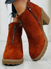 Midnight Zip Booties In Rust