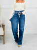 Off Duty Tummy Control Wide Leg Drawstring Jeans