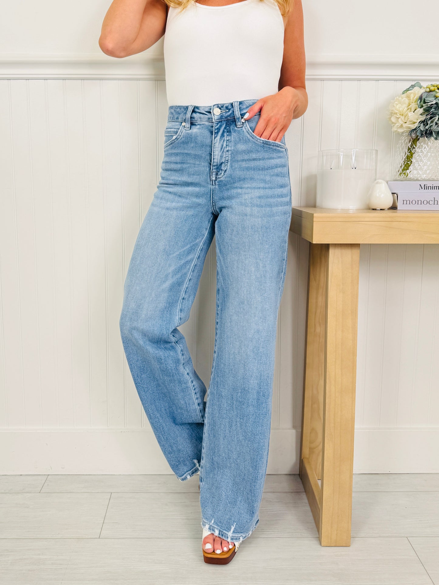 Triple Threat Wide Leg Tummy Control Jeans In Three Inseams