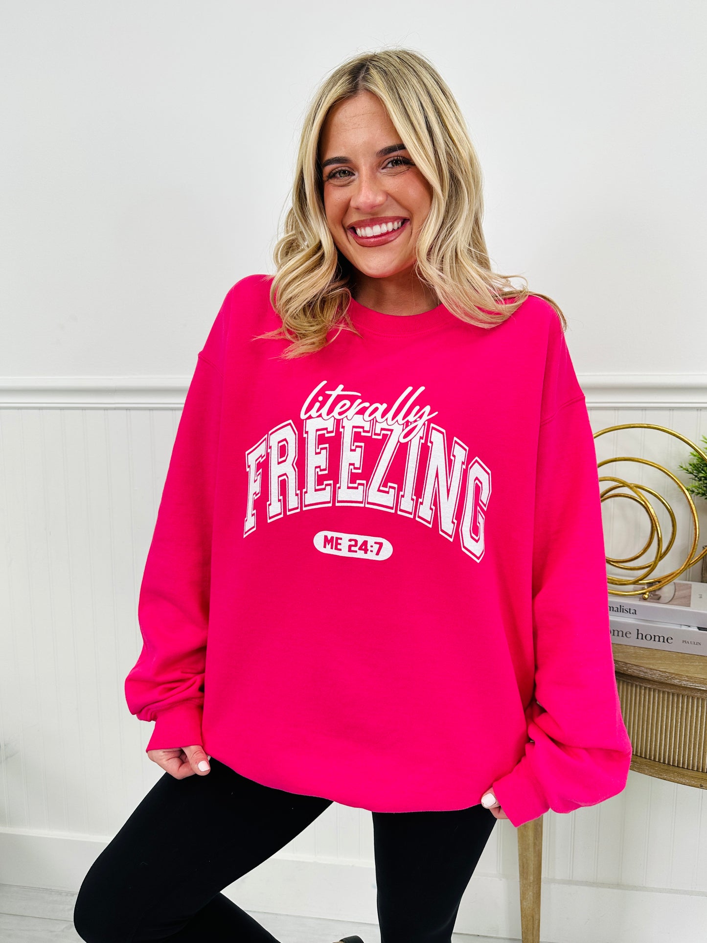 Literally Freezing Graphic Crewneck Sweatshirt