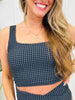 The Olivia Swim Top In Black/Charcoal Gingham