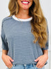 Effortless Stripe Top In Denim