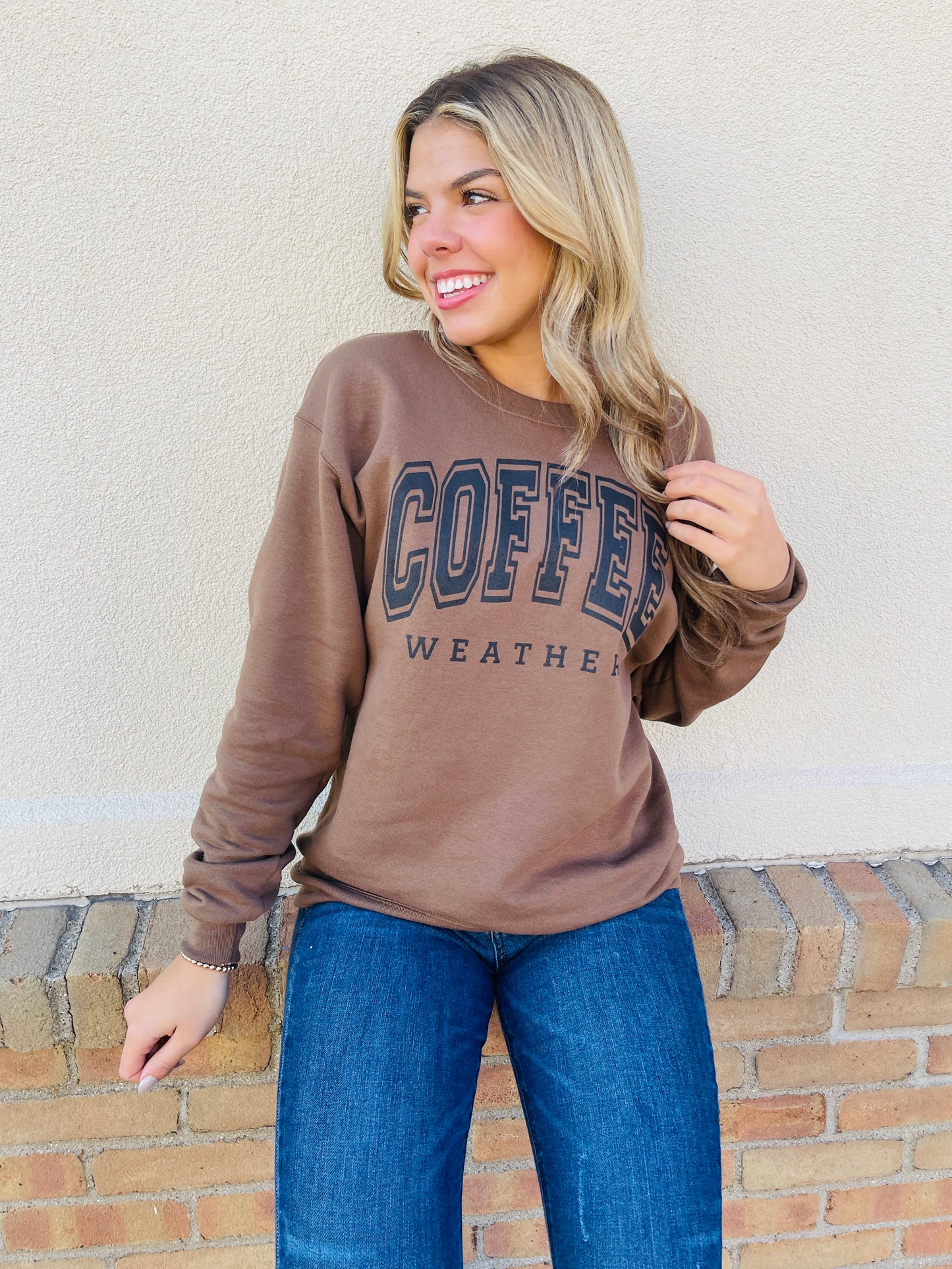 REG/CURVY Coffee Weather Graphic Crewneck