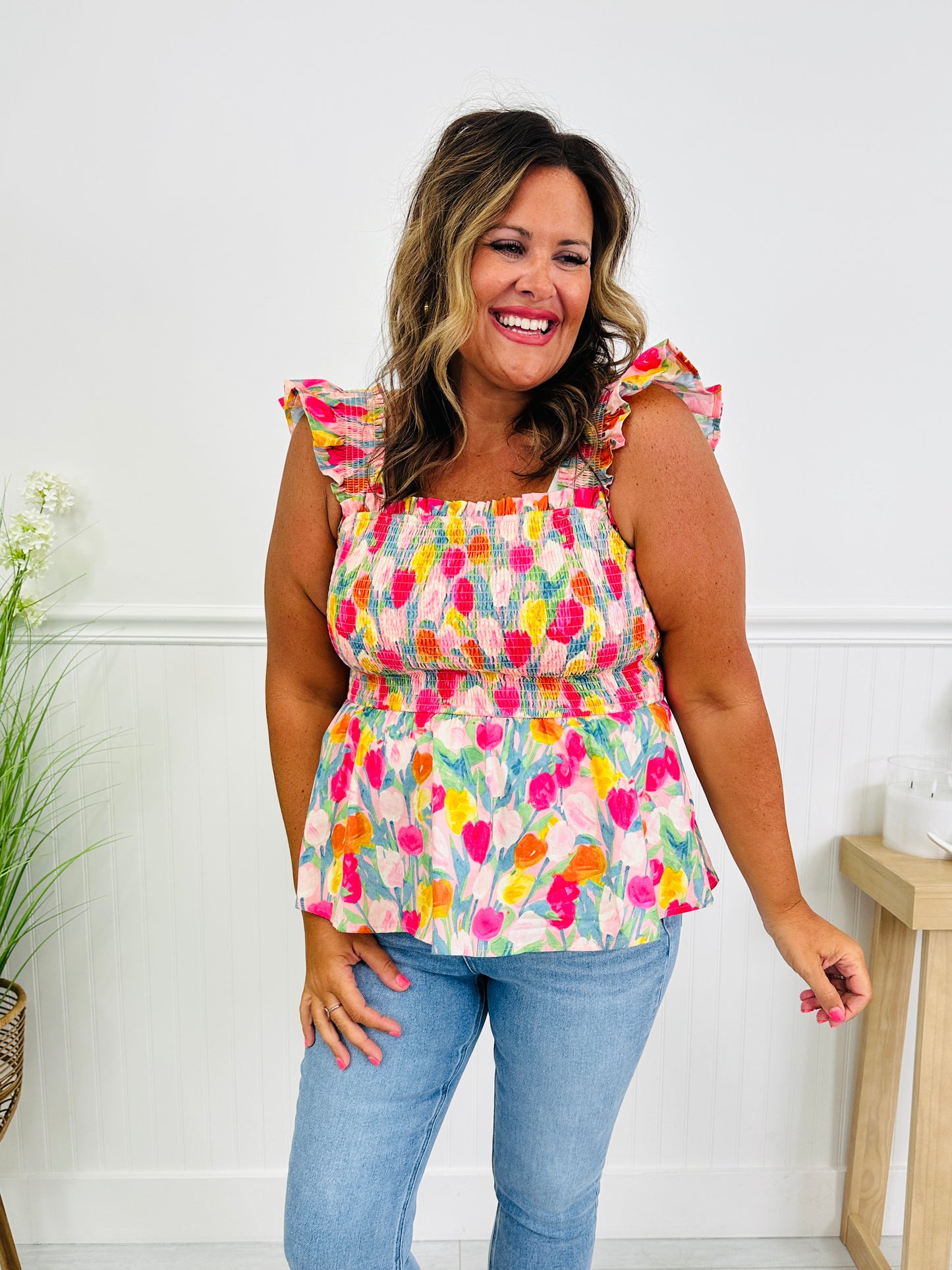 Petal Pop Tank Top in Tulip Print