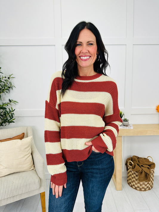 Stay In Stride Sweater in Red Bean