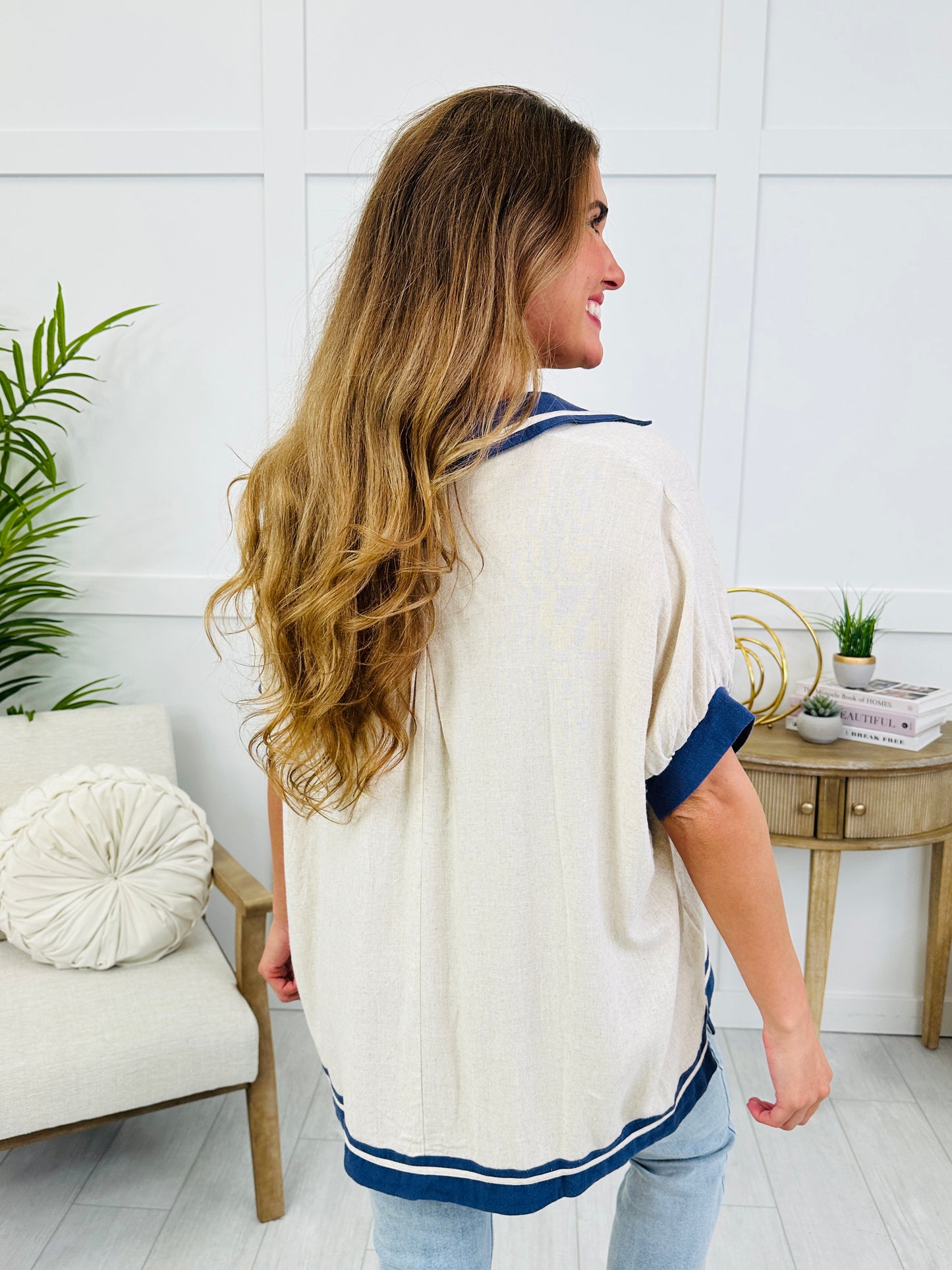 Oceanfront Evenings Top In Oatmeal