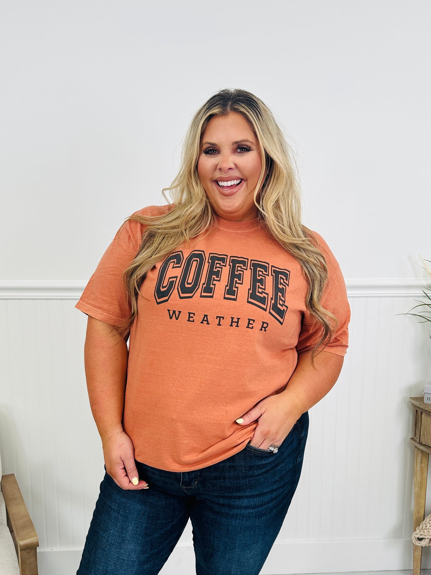 Coffee Weather Graphic Tee in Copper