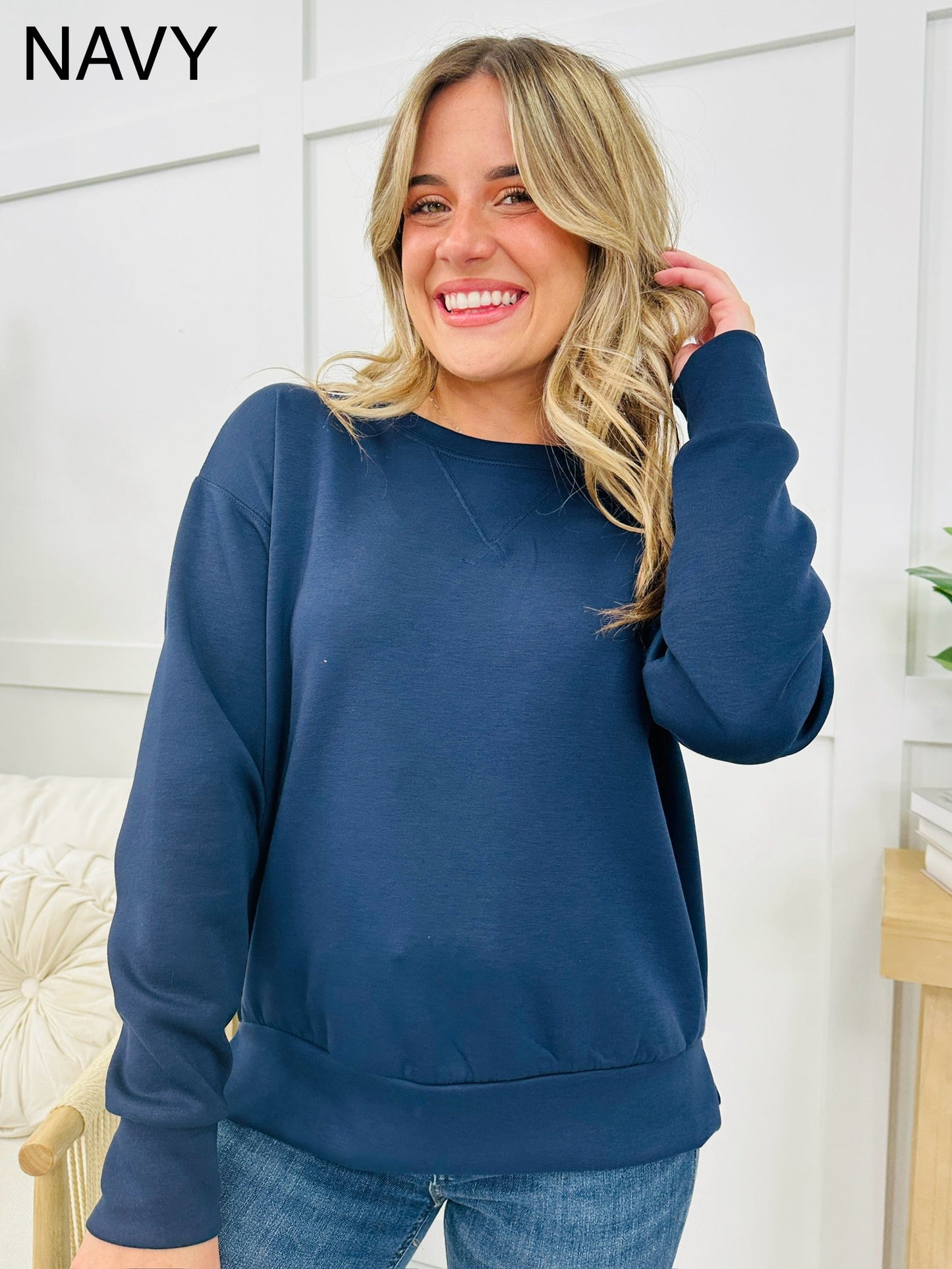 REG/CURVY On The Go Crewneck Pullover--Multiple Colors