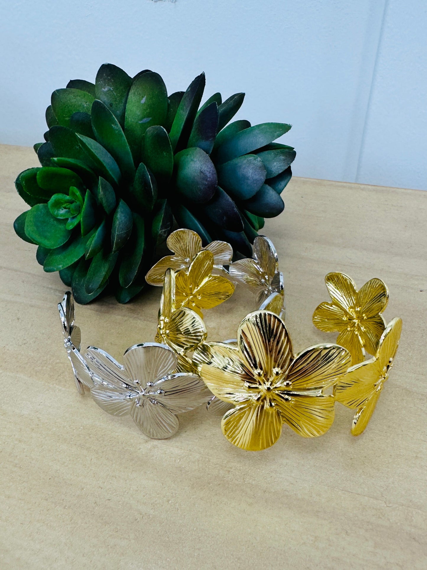 Flower Cuff Bracelet- Multiple Colors!