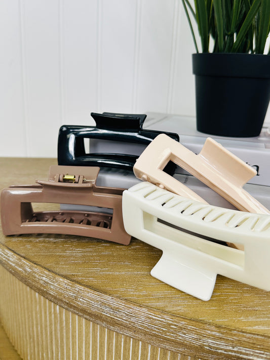 Signature Hold Rectangle Claw Clip- Multiple Colors!