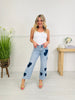 Heart Eyes Tummy Control Cropped Wide Leg Jeans